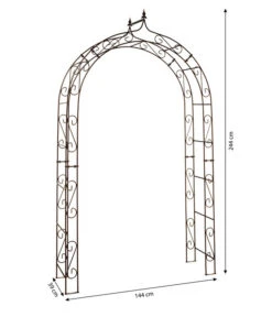 Dehner Metall-Rosenbogen Jasmin, Ca. B144/H244/T39 Cm -Gartenbedarf Kollektion 1379957 WE BG 001 MetallRosenbogenKupferMetRosenbogenKupfer140strebe