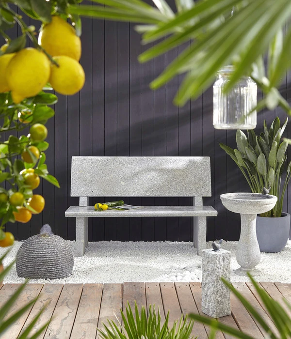 Dehner Granit-Gartenbank, Grau, Ca. B120/H75/T50 Cm 1 Dehner Granit-Gartenbank, Grau, Ca. B120/H75/T50 Cm