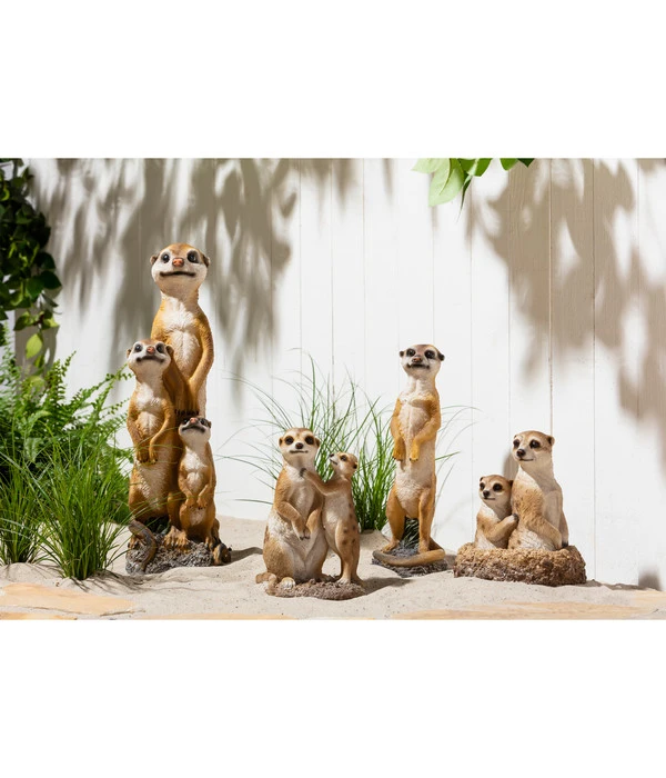 Dehner Polyresin-Erdmännchenfamilie, 16 X 14 X 48 Cm 2 Dehner Polyresin-Erdmännchenfamilie, 16 X 14 X 48 Cm – Bild 2