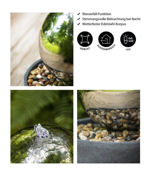 Dehner Edelstahl-Gartenbrunnen Globe, Ca. Ø32/H52 Cm 4 Dehner Edelstahl-Gartenbrunnen Globe, Ca. Ø32/H52 Cm – Bild 4