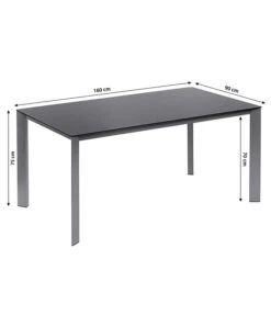 Dehner Esstisch Macon, Ca. B160/H75/T90 Cm -Gartenbedarf Kollektion 4030797 WE BG 001 SkizzeTischMacon