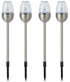 Gartenbedarf Kollektion 28 Dehner Solar-Edelstahlleuchte, 4er-Set
