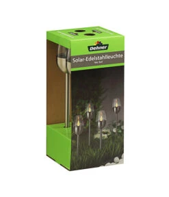 Dehner Solar-Edelstahlleuchte, 4er-Set -Gartenbedarf Kollektion 4034195 WE FS 004 DehnerSolarEdelstahlleuchte4erSet