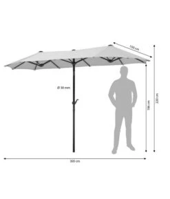 Schneider Classics Sonnenschirm Salerno, Rechteckig, Ca. B300/T150 Cm -Gartenbedarf Kollektion 4075859 WE FS 001 SchirmSalerno300x150Beige