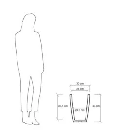 Farmet Kunststoff-Topf-Set Hydra, Konisch, Anthrazit, 2-teilig -Gartenbedarf Kollektion 4183182 WE DE 004 HYDRARunderPflanzkuebelDurchmesser30cm40cmhochDUNKELANTHRAZIT