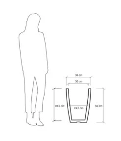 Farmet Kunststoff-Topf-Set Hydra, Konisch, Grau, 2-teilig -Gartenbedarf Kollektion 4183620 WE DE 004 HYDRARunderPflanzkuebelDurchmesser36cm50cmhochSTEINBEIGE