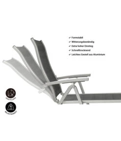 Dehner Gartenliege Chicago, Ca. B70/H72/T180 Cm 9 Dehner Gartenliege Chicago, Ca. B70/H72/T180 Cm -Gartenbedarf Kollektion 4210258 WE IG 001 DehnerGartenliegeChicago