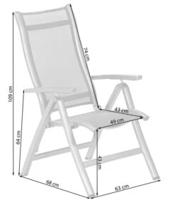 Dehner Klappsessel Chicago, Hochlehner -Gartenbedarf Kollektion 4210316 WE FS 001 SkizzeKlappsesselChicago