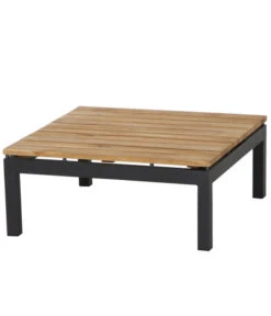 Siena Garden Teak-Loungetisch Alvida, Anthrazit/natur, Ca. B74/H30/T74 Cm