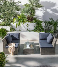 Dehner Geflecht-Lounge Rom, 4-teilig -Gartenbedarf Kollektion 4407334 WE MO 003 DehnerGeflechtLoungeRomNEU