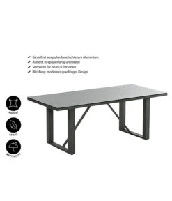 Dehner Alutisch Monaco, Ca. B200/H73/T90 Cm -Gartenbedarf Kollektion 4424891 WE IG 001 TischMonaco