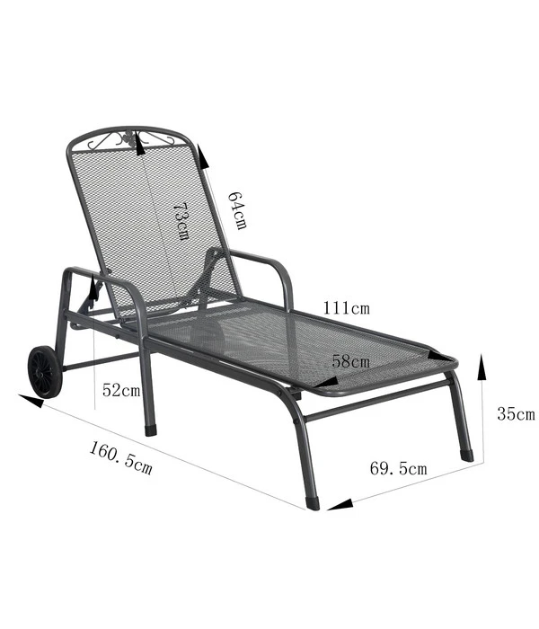 MWH Gartenliege Savoy, Ca. B81/H52/T187 Cm 5 MWH Gartenliege Savoy, Ca. B81/H52/T187 Cm – Bild 5
