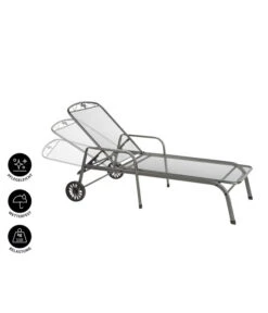MWH Gartenliege Savoy, Ca. B81/H52/T187 Cm 8 MWH Gartenliege Savoy, Ca. B81/H52/T187 Cm -Gartenbedarf Kollektion 5312897 WE IG 001 MwhGartenliegeSavoyMetLiegeSavoyEGrau