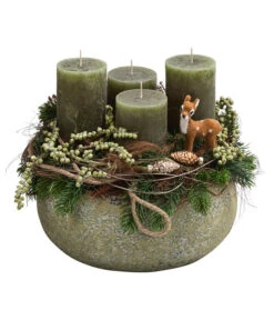 Adventsgesteck Ebony, Ca. Ø33/H26 Cm