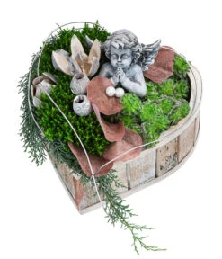 Grabgesteck Im Himmel, Herzförmig, Ca. B25/H25/T25 Cm