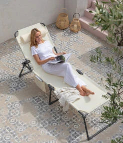 Dehner Gartenliege Mallorca, Ca. B71/H106/T227 Cm -Gartenbedarf Kollektion 6635163 WE MO 001 LiegeMallorcaVanilla