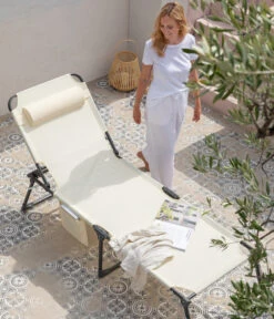 Dehner Gartenliege Mallorca, Ca. B71/H106/T227 Cm -Gartenbedarf Kollektion 6635163 WE MO 002 LiegeMallorcaVanilla