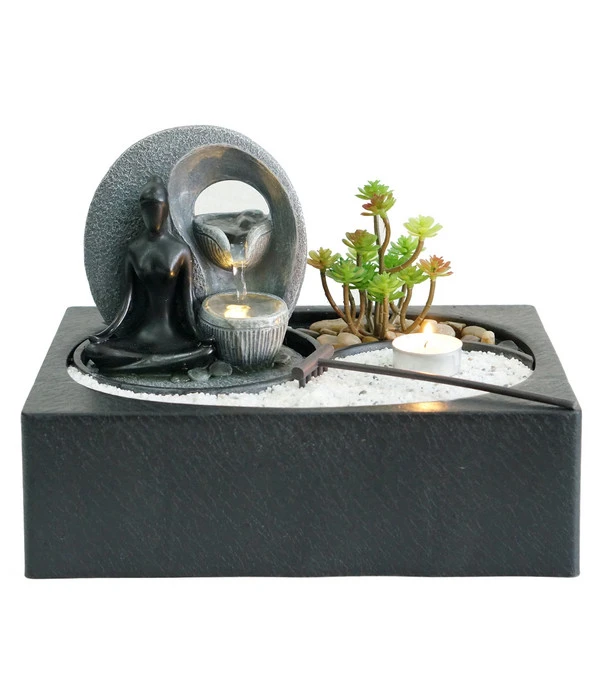 Dehner Polyresin-Zimmerbrunnen Alani Mit LED-Beleuchtung, Ca. H22 Cm 1 Dehner Polyresin-Zimmerbrunnen Alani Mit LED-Beleuchtung, Ca. H22 Cm