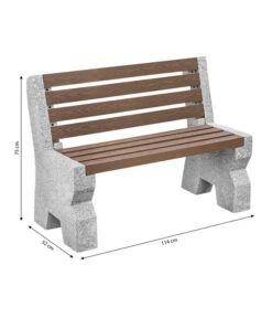 Dehner Granit-Gartenbank, 2-Sitzer, Ca. B114/H75/T52 Cm -Gartenbedarf Kollektion 6692065 WE BG 001 GRANITBANKWPCRUECKENL