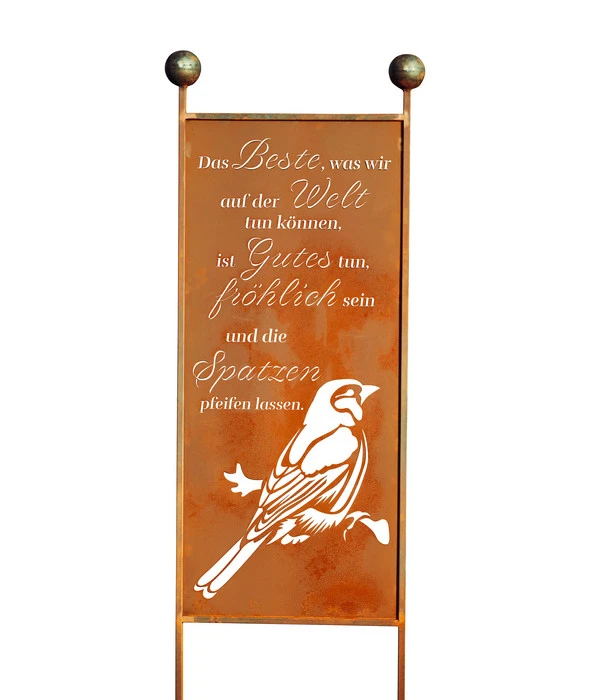 Ferrum Metall-Gartenstecker Spatz, Ca. H205 Cm 1 Ferrum Metall-Gartenstecker Spatz, Ca. H205 Cm