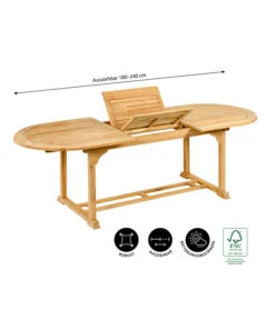 Dehner Ausziehtisch Havanna, Ca. B180-240/H74/T90 Cm -Gartenbedarf Kollektion 6707905 WE IG 001 TischHavanna