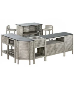 Dehner Barstuhl Southampton -Gartenbedarf Kollektion 6713390 WE FS 003 BarSouthamptonGrauNeu