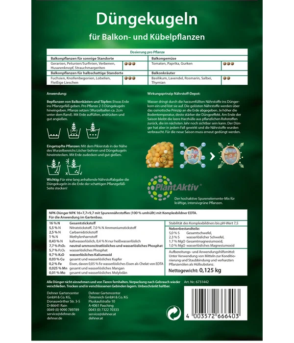 Dehner Düngekugeln Für Balkon- Und Kübelpflanzen, 25 Kugeln 2 Dehner Düngekugeln Für Balkon- Und Kübelpflanzen, 25 Kugeln – Bild 2