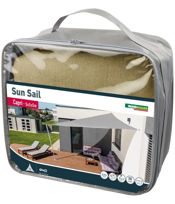 Windhager Sonnensegel Capri, Dreieckig, Ca. B500/T500 Cm 2 Windhager Sonnensegel Capri, Dreieckig, Ca. B500/T500 Cm – Bild 2