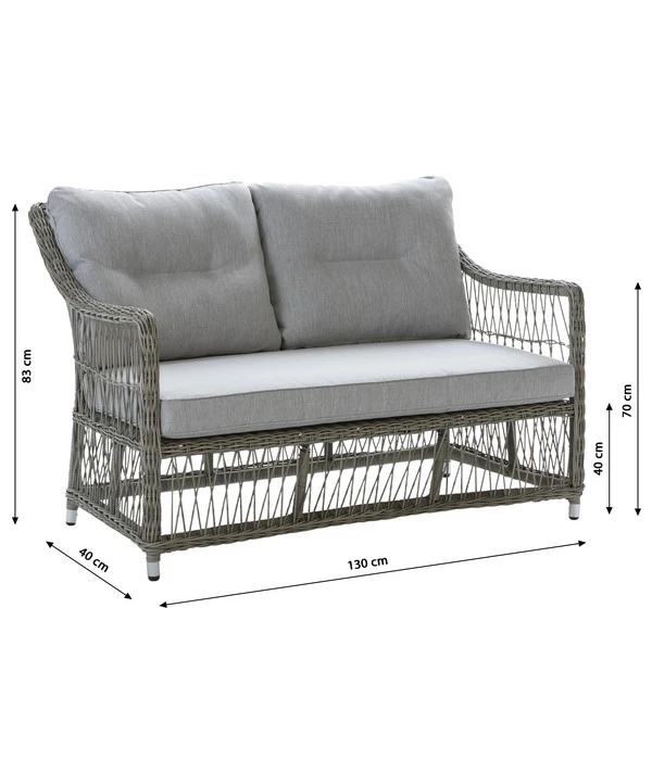 Dehner Geflechtlounge Santos, 4-teilig 6 Dehner Geflechtlounge Santos, 4-teilig – Bild 6