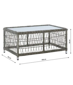 Dehner Geflechtlounge Santos, 4-teilig 20 Dehner Geflechtlounge Santos, 4-teilig -Gartenbedarf Kollektion 6875074 WE BG 003 LoungeSantosNEU