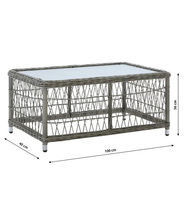 Dehner Geflechtlounge Santos, 4-teilig 8 Dehner Geflechtlounge Santos, 4-teilig – Bild 8