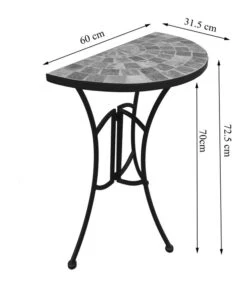 Dehner Mosaiktisch Grazia Halbrund, Ca. B60/H72,5/T31,5 Cm 7 Dehner Mosaiktisch Grazia Halbrund, Ca. B60/H72,5/T31,5 Cm -Gartenbedarf Kollektion 6875132 WE DE 001 TischhalbrundGraziaSkizze