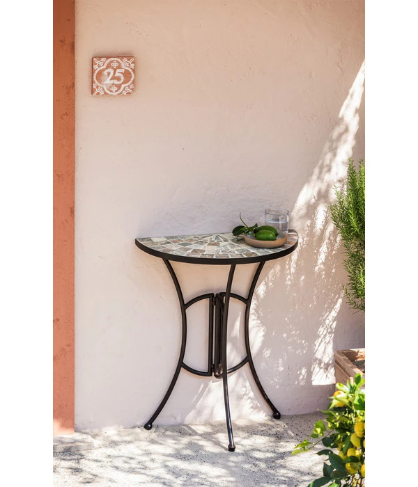 Dehner Mosaiktisch Grazia Halbrund, Ca. B60/H72,5/T31,5 Cm 2 Dehner Mosaiktisch Grazia Halbrund, Ca. B60/H72,5/T31,5 Cm – Bild 2