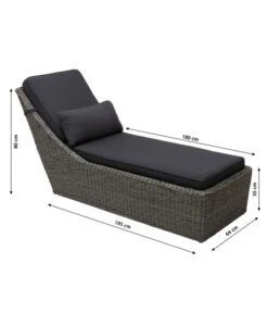 Dehner Sunlounger Toska, Ca. B64/H80/T180 Cm -Gartenbedarf Kollektion 6875744 WE BG 001 LiegeToskaNeu