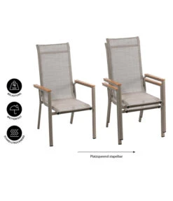 Dehner Stapelstuhl Cleveland, Hellbraun -Gartenbedarf Kollektion 6894083 WE IG 001 StapelstuhlCleveland