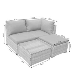 Dehner Balkonset Como, 4-teilig -Gartenbedarf Kollektion 6894166 WE DE 001 BalkonSetComoSkizze