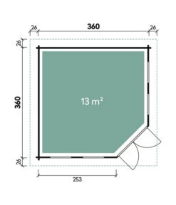 Wolff Finnhaus Gartenhaus Katrin 44-B, Ca. B412/H301/T412 Cm -Gartenbedarf Kollektion 6933907 WE DE 001 FinnhausBBHKatrin