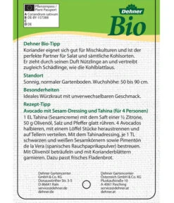 Bioland Koriander -Gartenbedarf Kollektion 8001984 BioKoriander Etikett neu 2