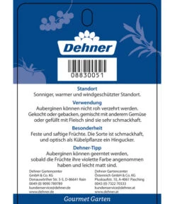 Dehner Gourmet Garten Aubergine, Veredelt -Gartenbedarf Kollektion 8830051 GGAubergineCarmen Etikett 2