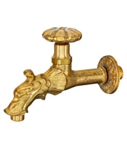 Nostalgie Messing Wasserhahn Für Brunnen, 1/2 Zoll, Gold